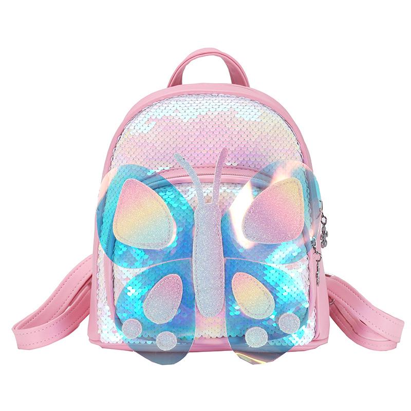 Детский рюкзак Butterfly Lesko 0817 Розовые паетки