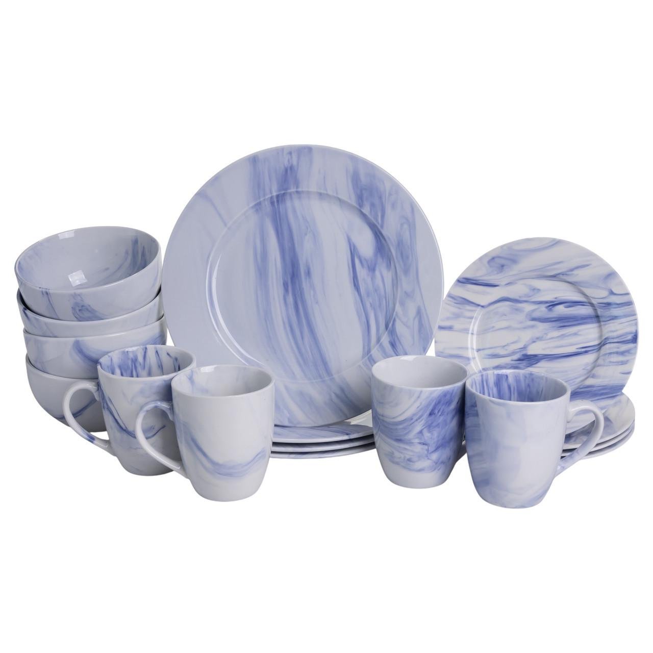 Столовый набор посуды тарелок и чашек Marble Clara 16 предметов на 4 человека фарфоровый Синий (MD-16-3B) - фото 7 Столовый набор посуды тарелок и чашек Marble Clara 16 предметов на 4 человека фарфоровый Синий (MD-16-3B) - фото 7