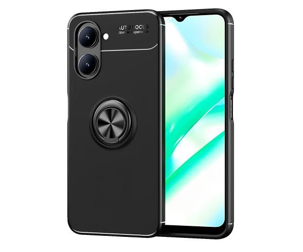 Чехол Auto Focus 360 Rotating Ring для Realme C33 Черный