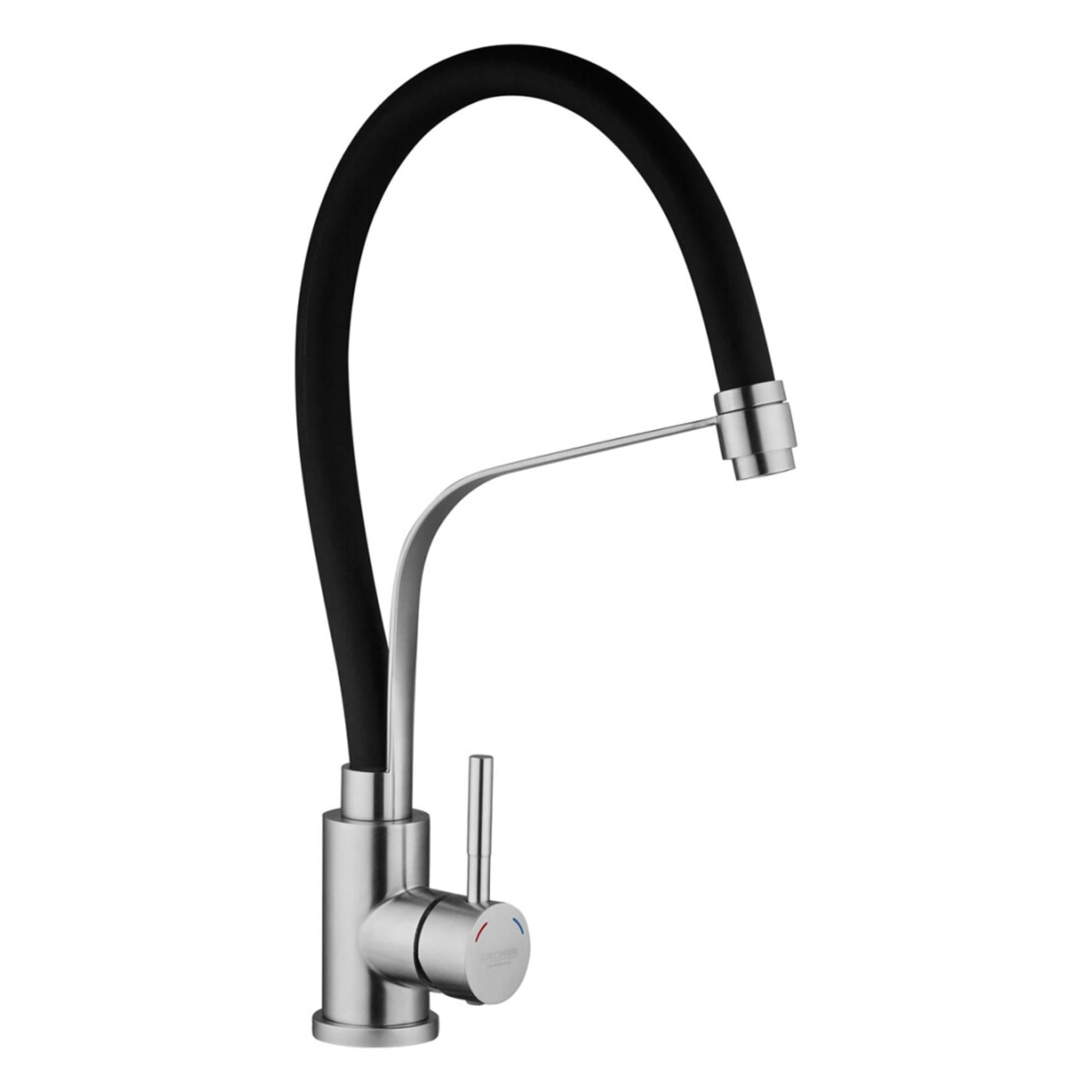 Смеситель кухонный Kroner KRP Edelstahl Klassisch ESG03593BLK однорычажный Хром/Черный (CV035453)