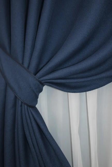 Ткань для штор лен блекаут Синий (1360ш) - фото 5 Ткань для штор лен блекаут Синий (1360ш) - фото 5