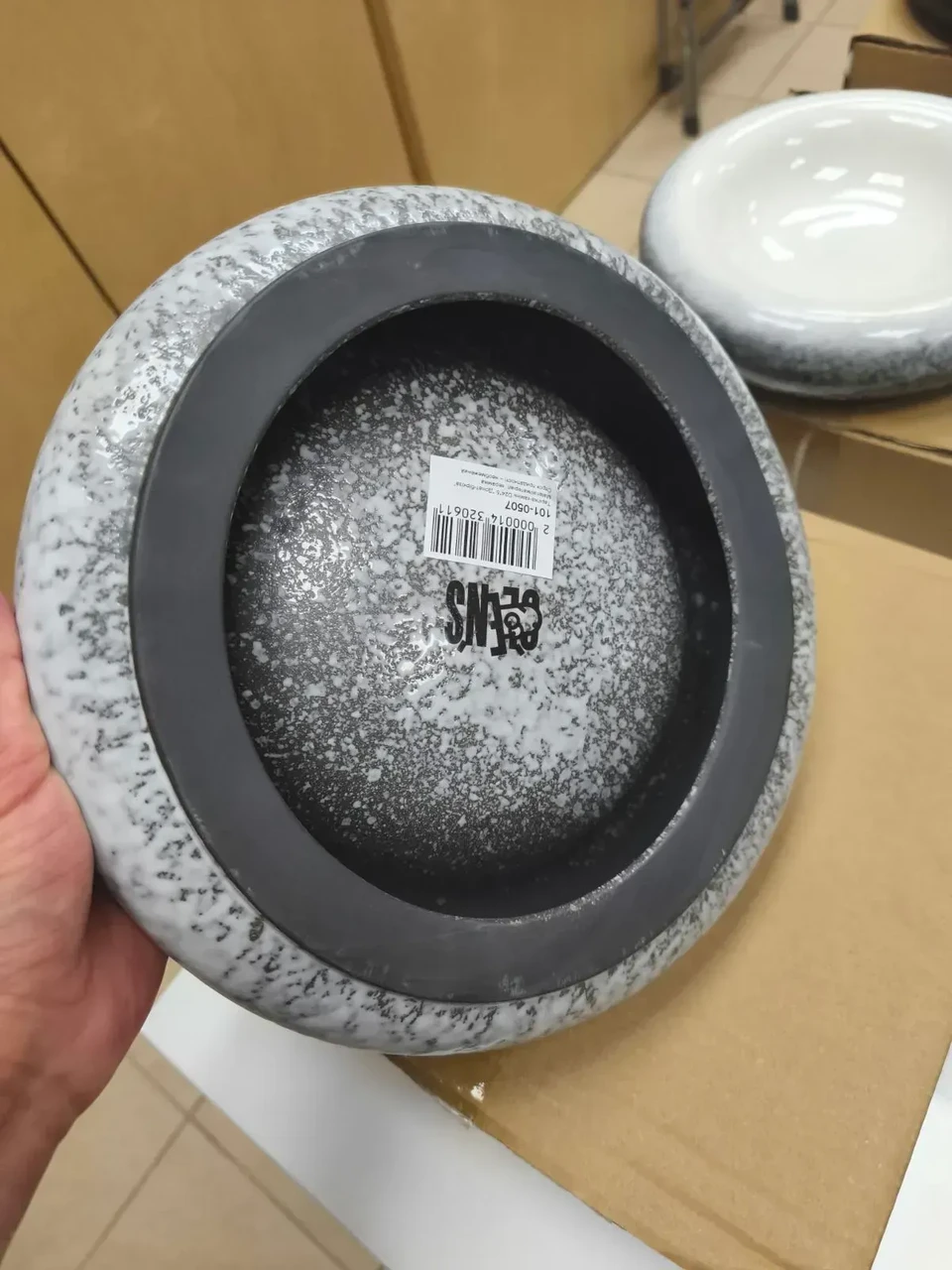 Тарілка Кам'яне коло керамічна 24 см Блакитний (OS-101-0505) - фото 5