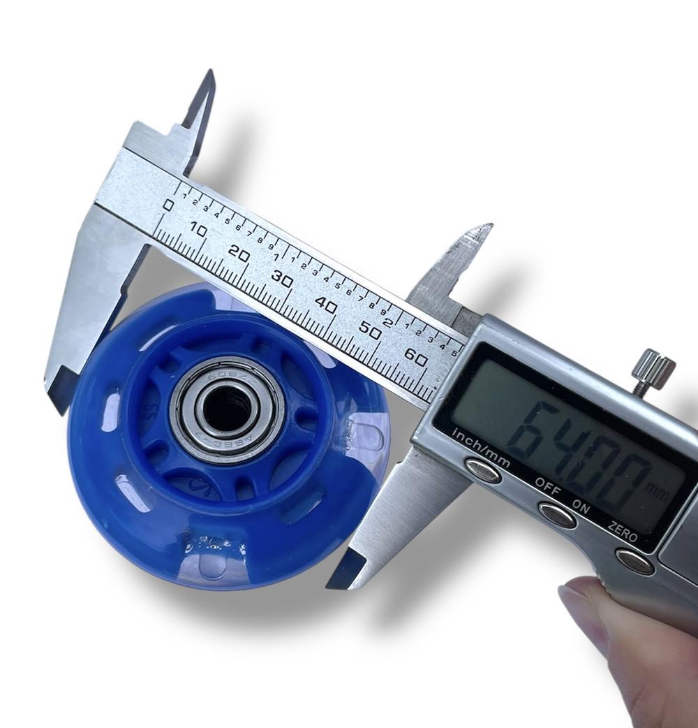 Колесо для самоката/роликів підшипники ABES-7 зі світлом 64 мм Синій - фото 2 Колесо для самоката/роликів підшипники ABES-7 зі світлом 64 мм Синій - фото 2