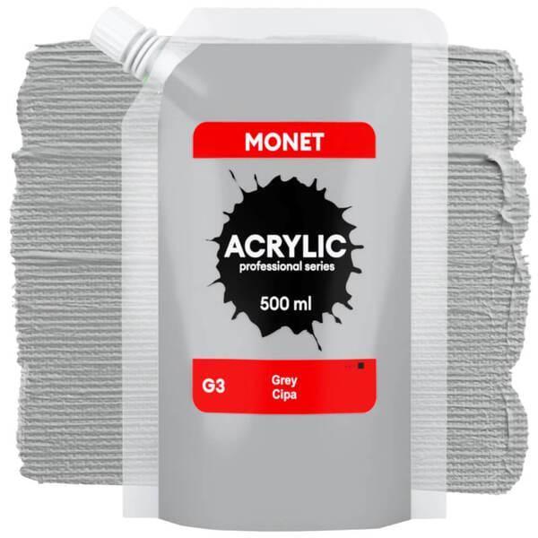 Акриловая краска Monet G3 500 мл Серый (500G3) - фото 1 Акриловая краска Monet G3 500 мл Серый (500G3) - фото 1