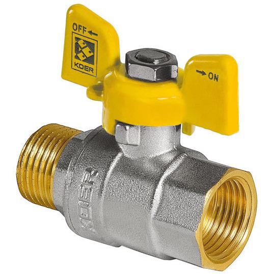 Кран шаровой KOER KR.218.G KR0096 1" ВЗ для газа бабочка (81542)