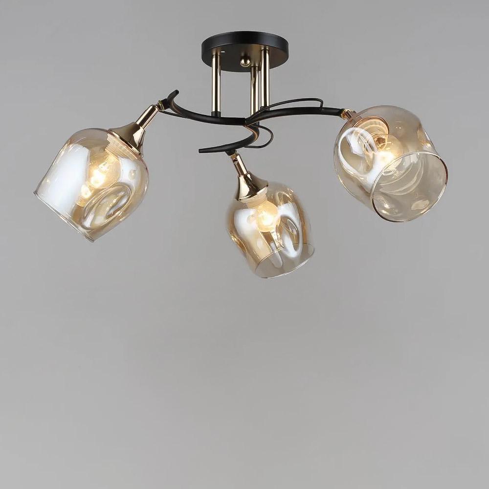 Люстра потолочная Light House SR-19202/3 BK/FGD E27 630х240 мм Черный/Золотой