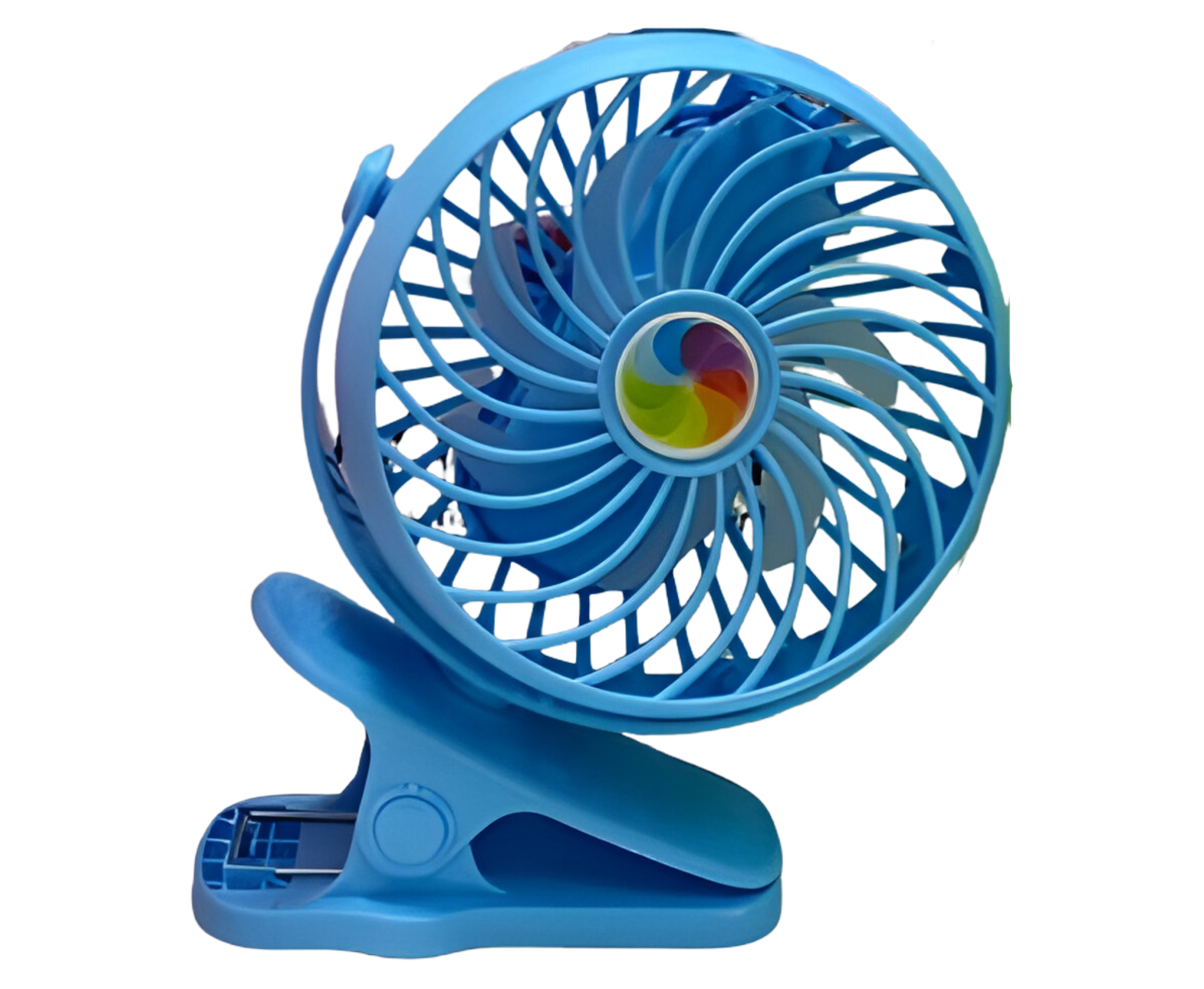 Вентилятор Mini Fan с аккумулятором на прищепке Голубой (2628-10)