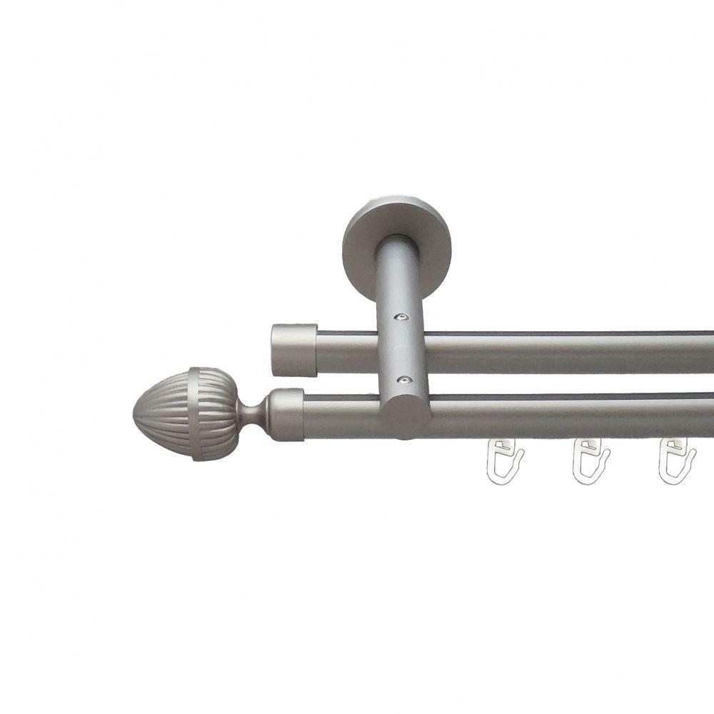 Карниз для штор Orvit Одеон двухрядный профильный 19\19 мм 160 см Сатин (6300852)