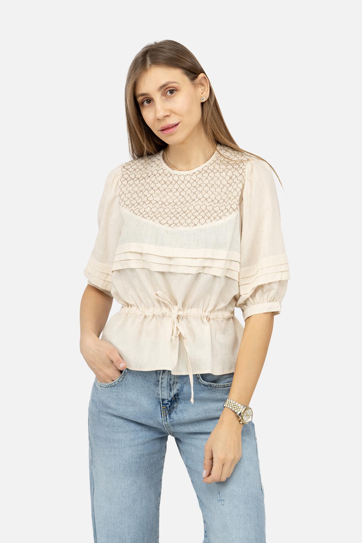 Вышиванка женская ЦБ-00248998 р. 44 Бежевый (SKT000990562)