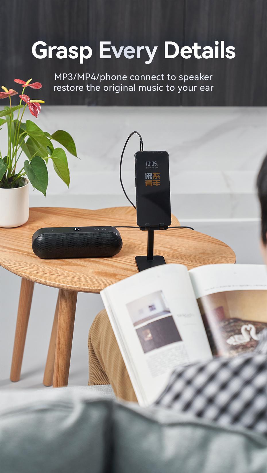 Кабель Vention 3.5 мм minijack стерео AUX TRS 3-пиновая нейлоновая оплетка 3 м Черный (BAWBI) - фото 10 Кабель Vention 3.5 мм minijack стерео AUX TRS 3-пиновая нейлоновая оплетка 3 м Черный (BAWBI) - фото 10