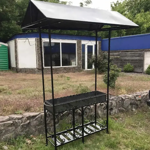 Мангал PerfectMetall на 12 шампуров с крышей и комплектом аксессуаров 4 мм на дровнике (MД12-4D)