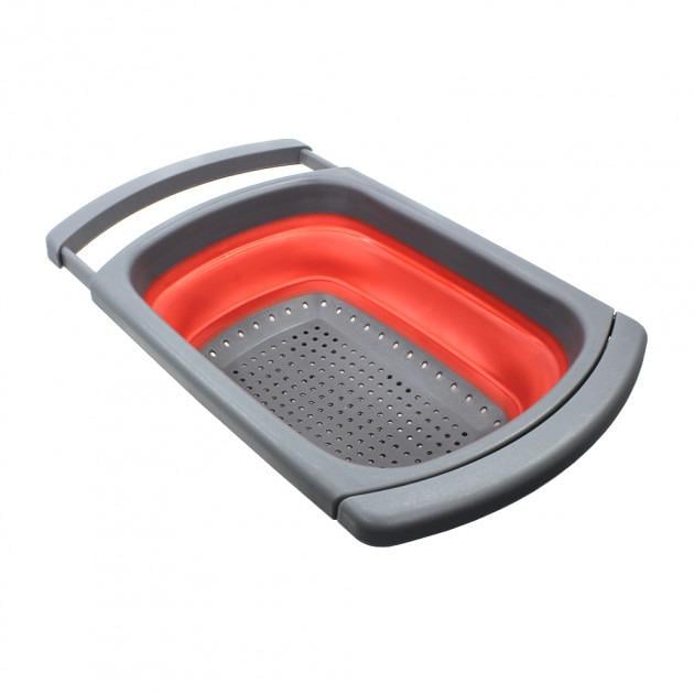 Кошик в раковину для миття фруктів і овочів Leach Basket складний Червоний