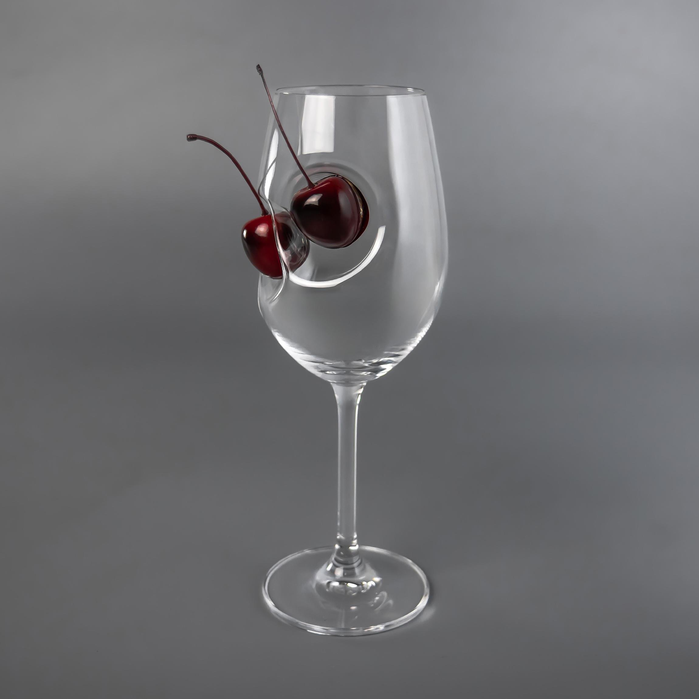 Бокалы для вина с вишней VSKLO 350 мл 2 шт. - фото 4