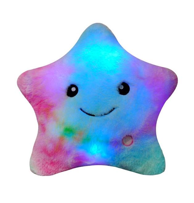Подушка игрушка для девочек STAR Звезда плюшевая с LED-подсветкой 35 см Подушка игрушка для девочек STAR Звезда плюшевая с LED-подсветкой 35 см