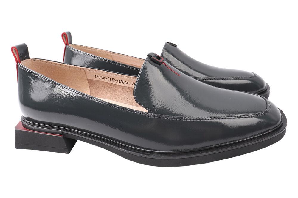 Туфли женские Molka из кожи на низком ходу р. 36 Серый (133-21DTC)