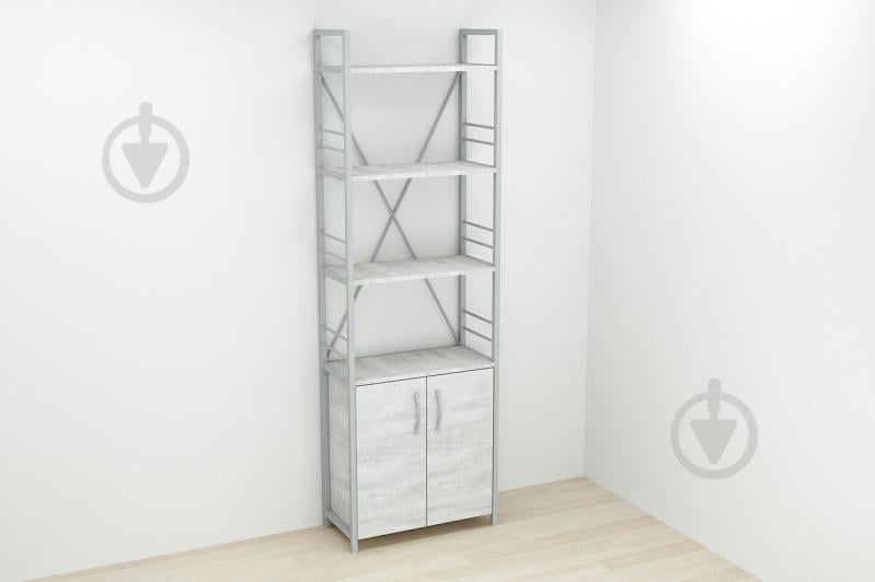 Этажерка 4/60 Ferrum-decor Серии Конект с тумбой  179x60x28 Серый ДСП Урбан Лайт (FD1083)