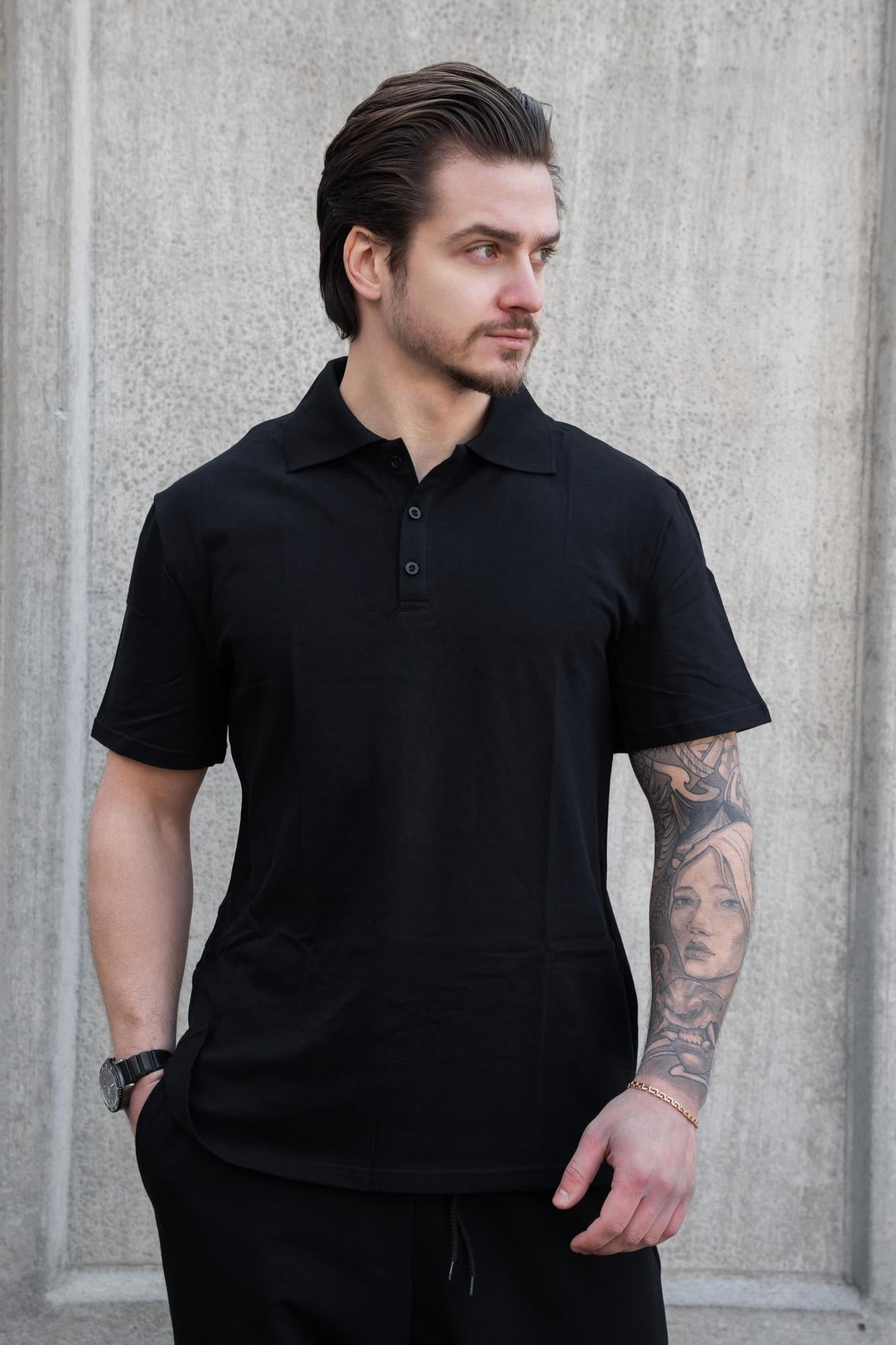 Поло-тенниска с пуговицами Without Polo ХXL Black (ХXL8056213 8056214)