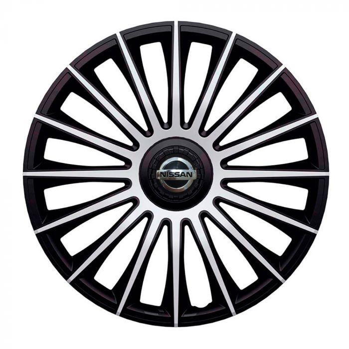 Ковпаки для коліс J-Tec Austin R16 з логотипом Nissan 4 шт. Silver/Black