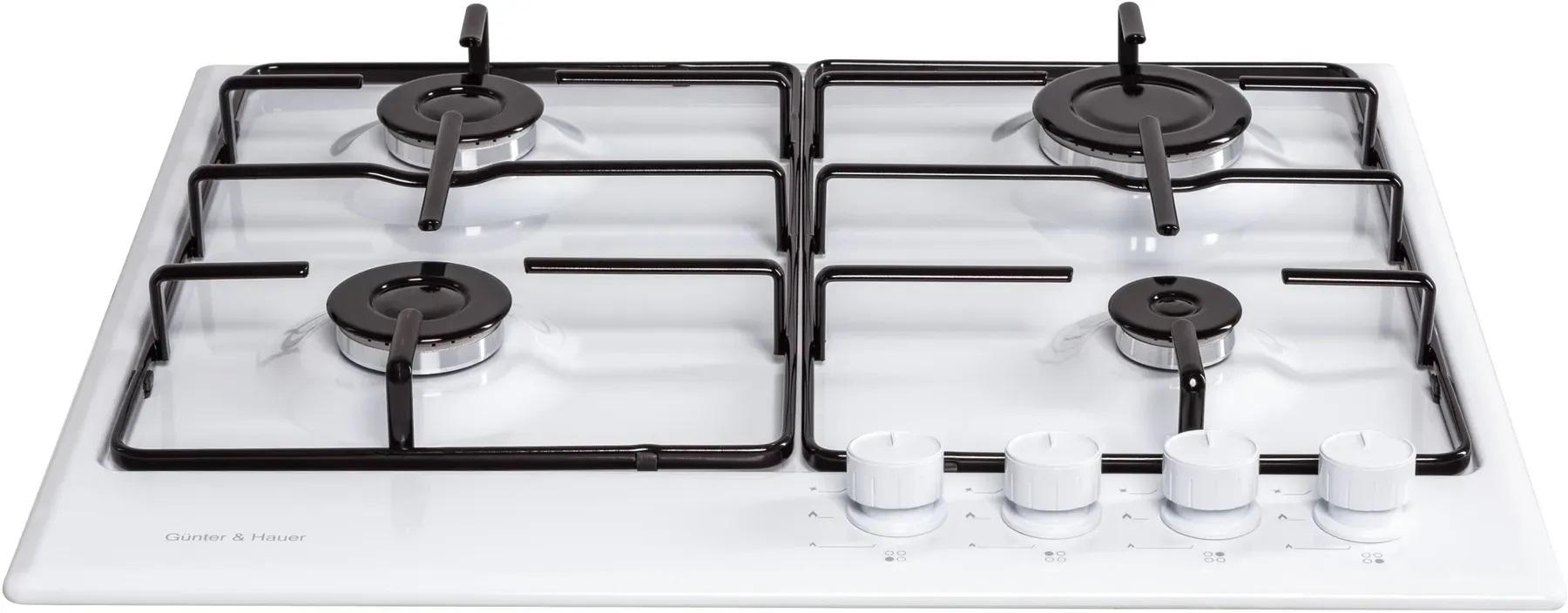 Поверхность газовая варочная Gunter&Hauer G 4 WH эмалированная поверхность - фото 4 Поверхность газовая варочная Gunter&Hauer G 4 WH эмалированная поверхность - фото 4