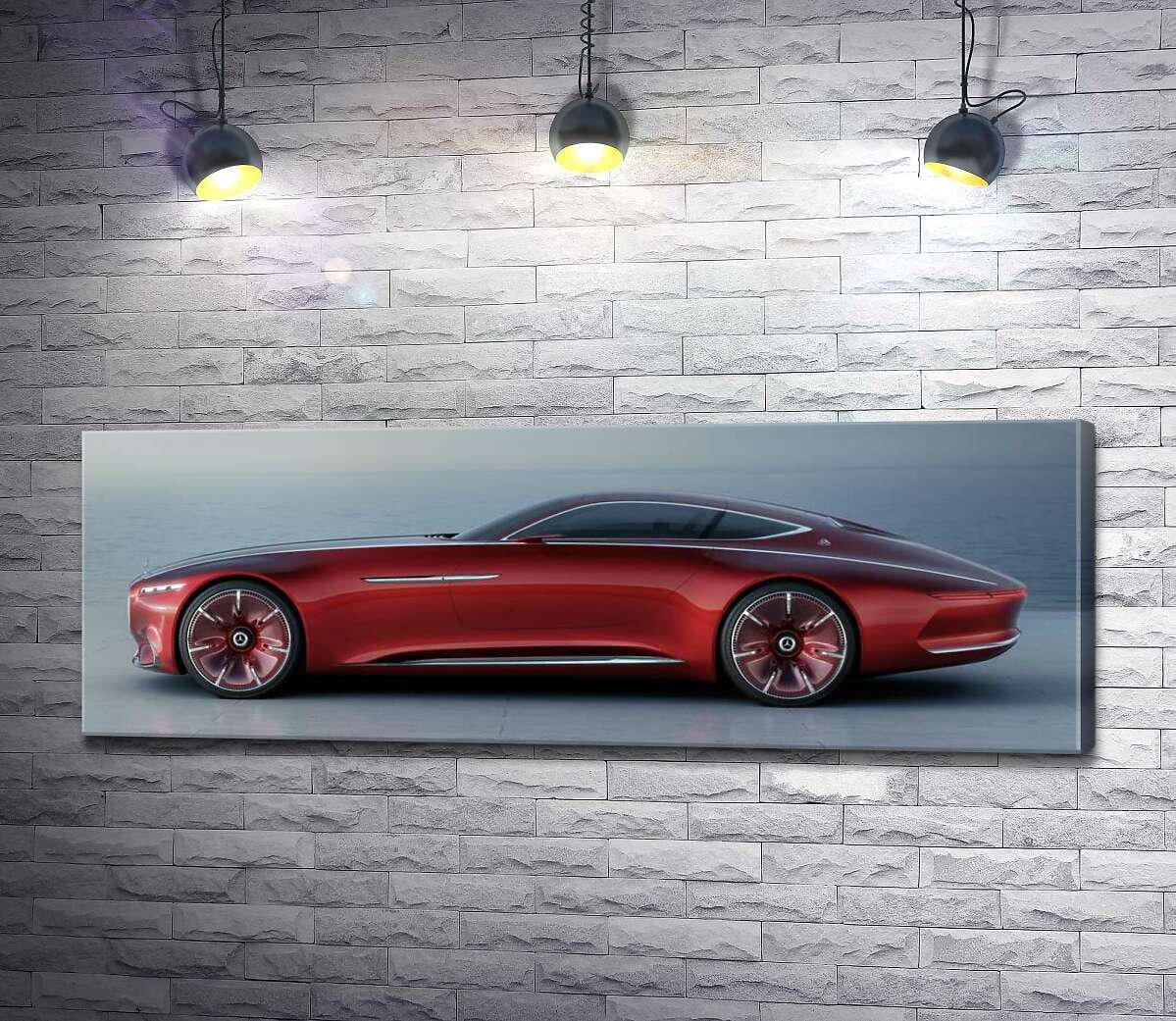 Картина ArtPoster Красный автомобиль Mercedes-Maybach Vision 6 100x35 см Модуль №1 (004403)