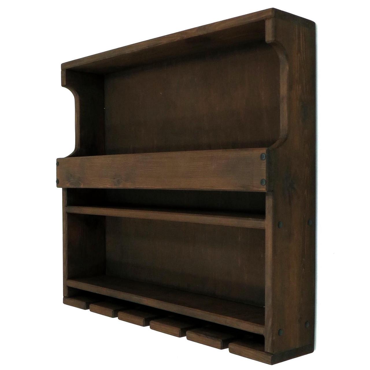 Полка для вина настенная из дерева Цуруга Капучино (ПНК-006409)