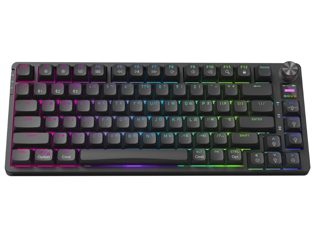 Клавіатура механічна ігрова бездротова HATOR HTK450UA RGB Icefall PRO Wireless Display Black - фото 4