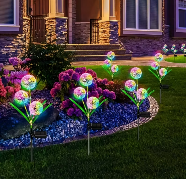 Ліхтар садовий сонячний Кульбаба для різнокольорового підсвічування для саду і газону 2 режими (1705) - фото 7 Ліхтар садовий сонячний Кульбаба для різнокольорового підсвічування для саду і газону 2 режими (1705) - фото 7