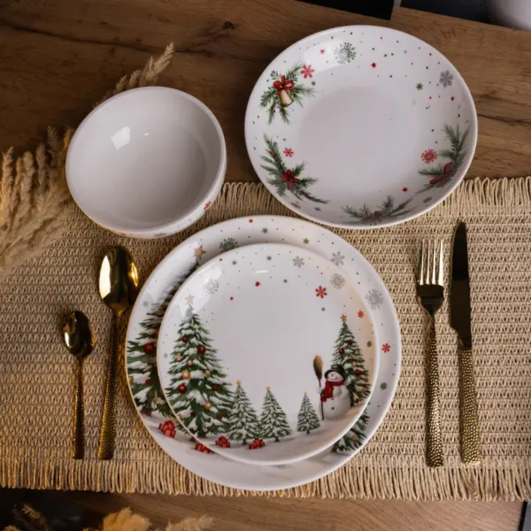 Столовий сервіз порцеляновий Christmas Tree 24 предмети на 6 персон - фото 2 Столовий сервіз порцеляновий Christmas Tree 24 предмети на 6 персон - фото 2