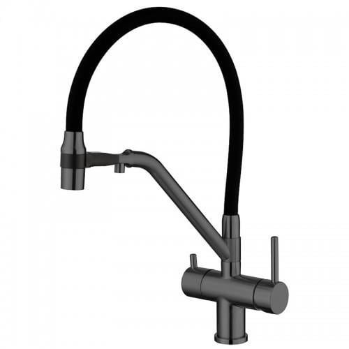 Змішувач для кухні KOER KB-72006-07 з виходом для питної води Графітовий/Чорний (KR3382) Змішувач для кухні KOER KB-72006-07 з виходом для питної води Графітовий/Чорний (KR3382)
