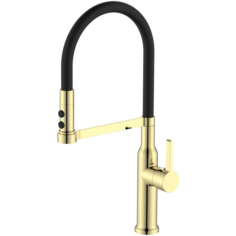 Змішувач для кухні MIXXUS Premium PULL 017 силіконовий вилив Brushed Gold/Refl Black (MI8280) Змішувач для кухні MIXXUS Premium PULL 017 силіконовий вилив Brushed Gold/Refl Black (MI8280)