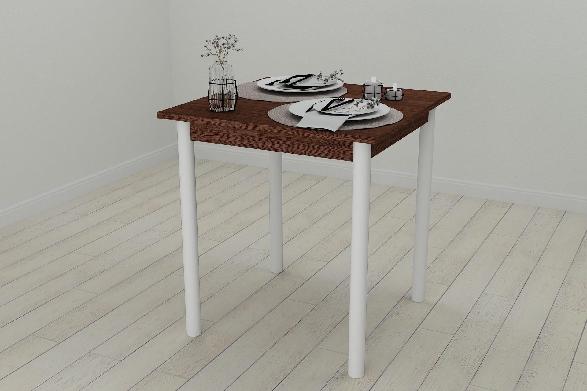 Стол кухонный Ferrum-decor Агата ДСП 16 мм 75x70x70 см Белый/Венге (FRD-105594)