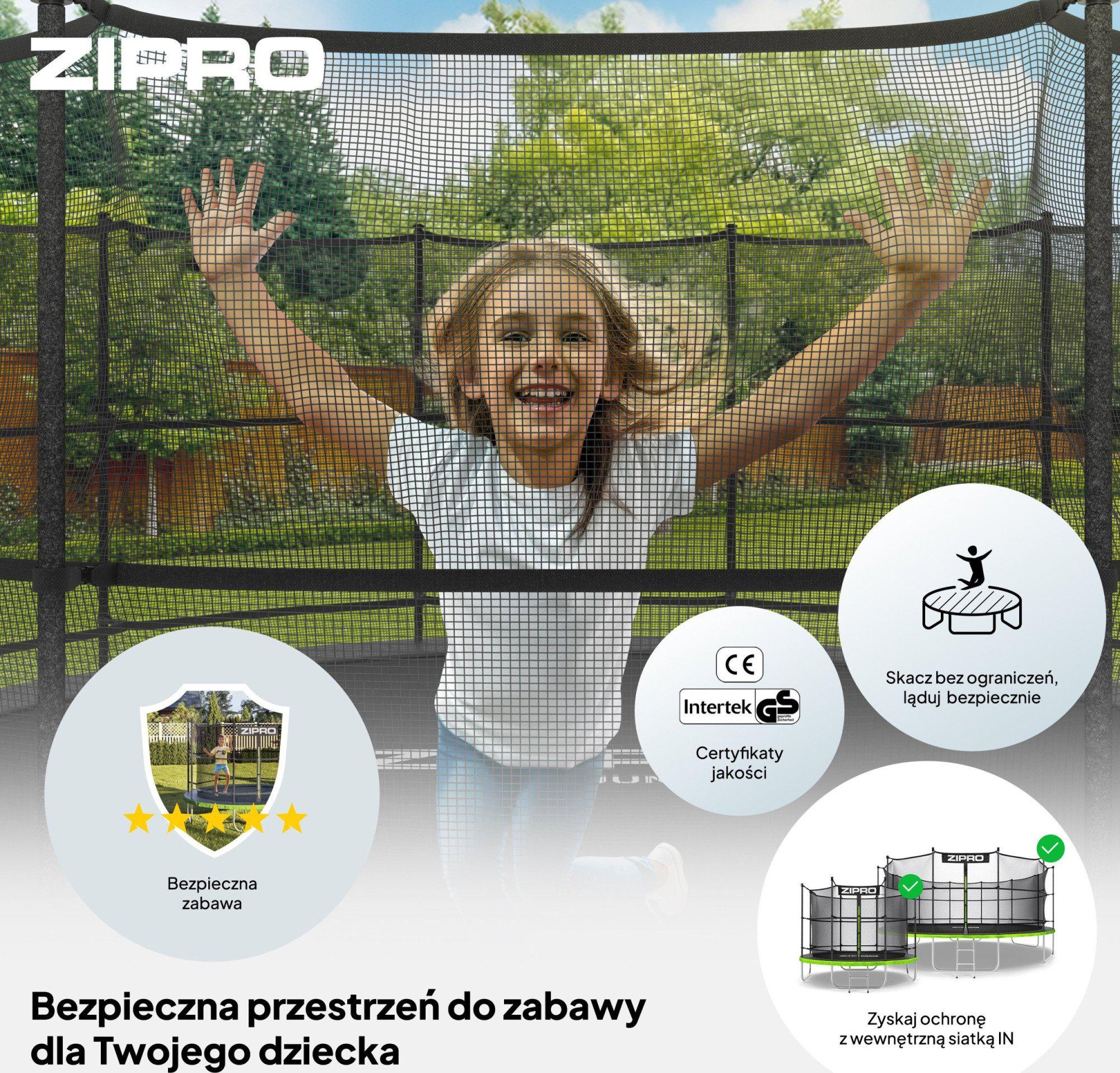Батут Zipro Jump Pro з внутрішньою сіткою 6 футів 183 см Чорно-зелений (422759) - фото 5 Батут Zipro Jump Pro з внутрішньою сіткою 6 футів 183 см Чорно-зелений (422759) - фото 5