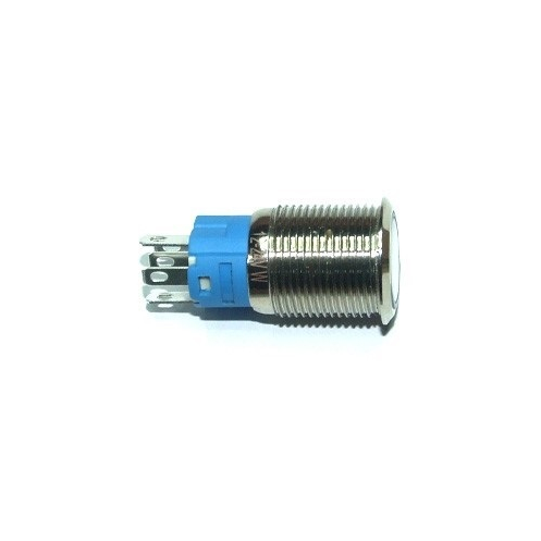 Кнопка фиксирующаяся LED 5pin красная подсветка 16 мм 12-24V (510657)