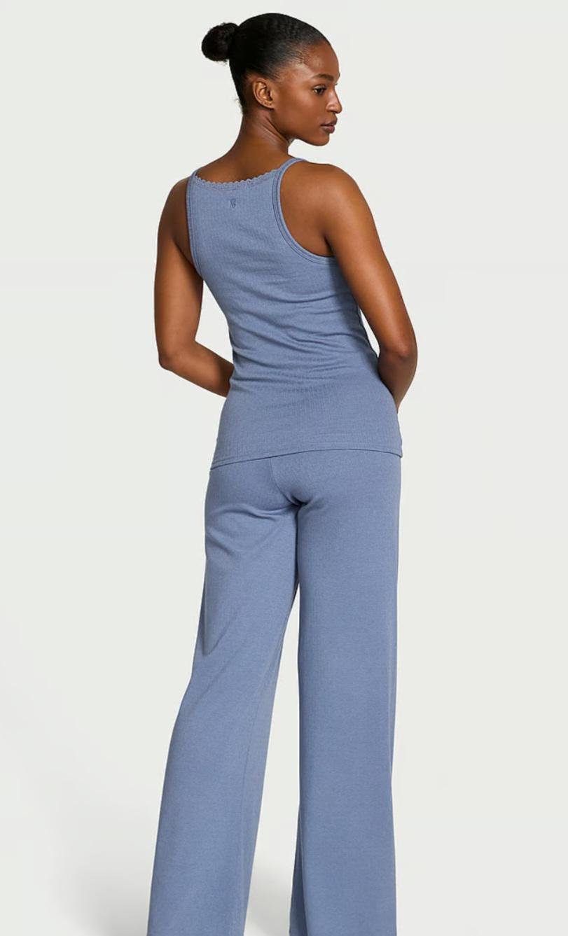 Піжама майка/штани з модалу Victoria's secret Pointelle M/L Синій (27058046) - фото 2 Піжама майка/штани з модалу Victoria's secret Pointelle M/L Синій (27058046) - фото 2