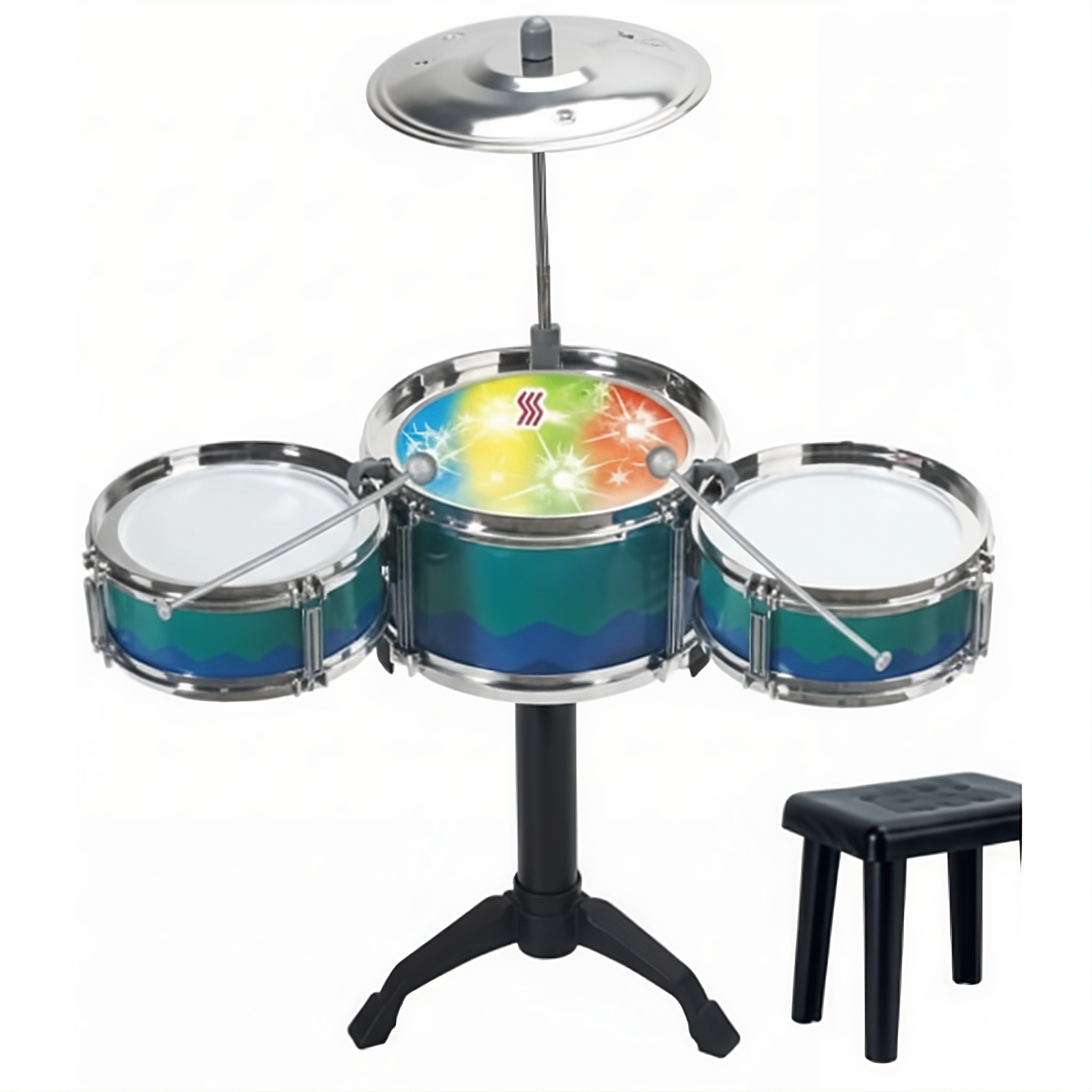 Детский музыкальный барабан D 992-2 со звуком и подсветкой/стульчиком (30777190)