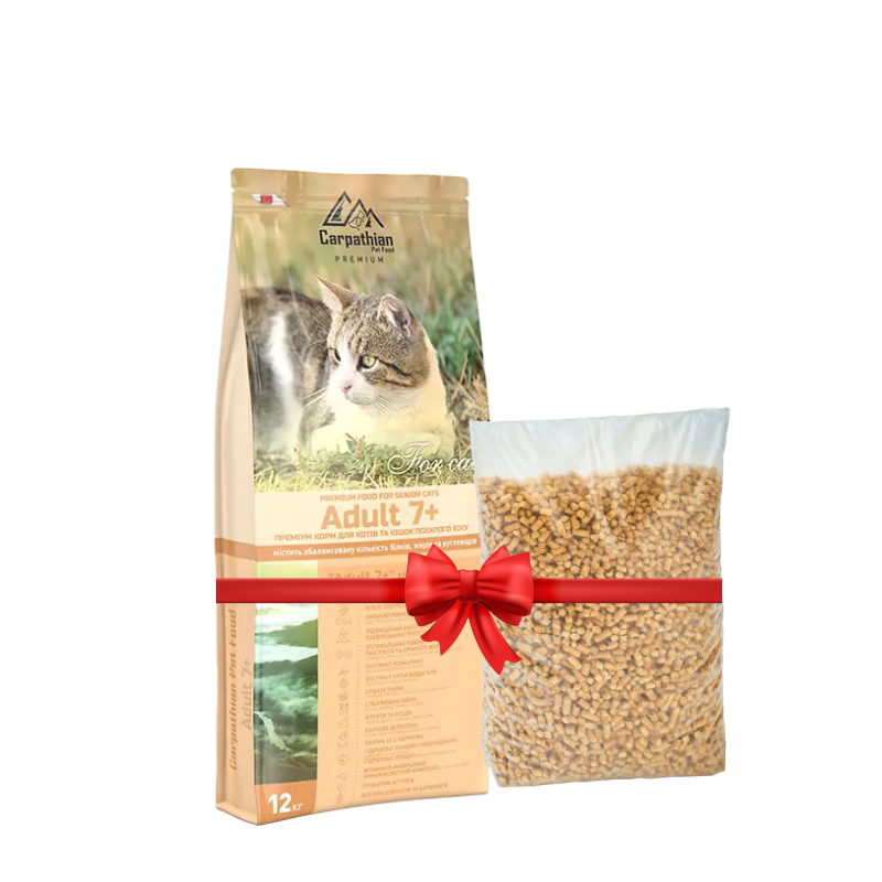 Корм Carpathian Pet Food для котів і кішок похилого віку з куркою 7+ 12 кг з наповнювачем 3 кг (21024981) - фото 2 Корм Carpathian Pet Food для котів і кішок похилого віку з куркою 7+ 12 кг з наповнювачем 3 кг (21024981) - фото 2