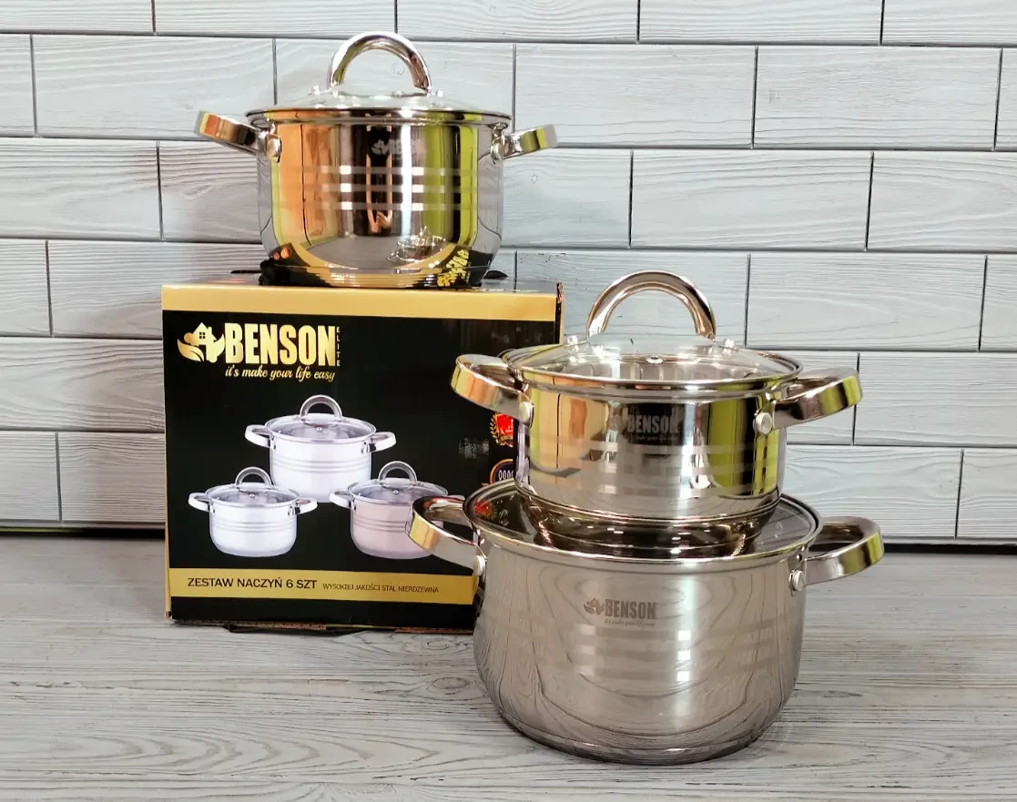 Набор кастрюль Benson 6 пр. (BN-199) - фото 6