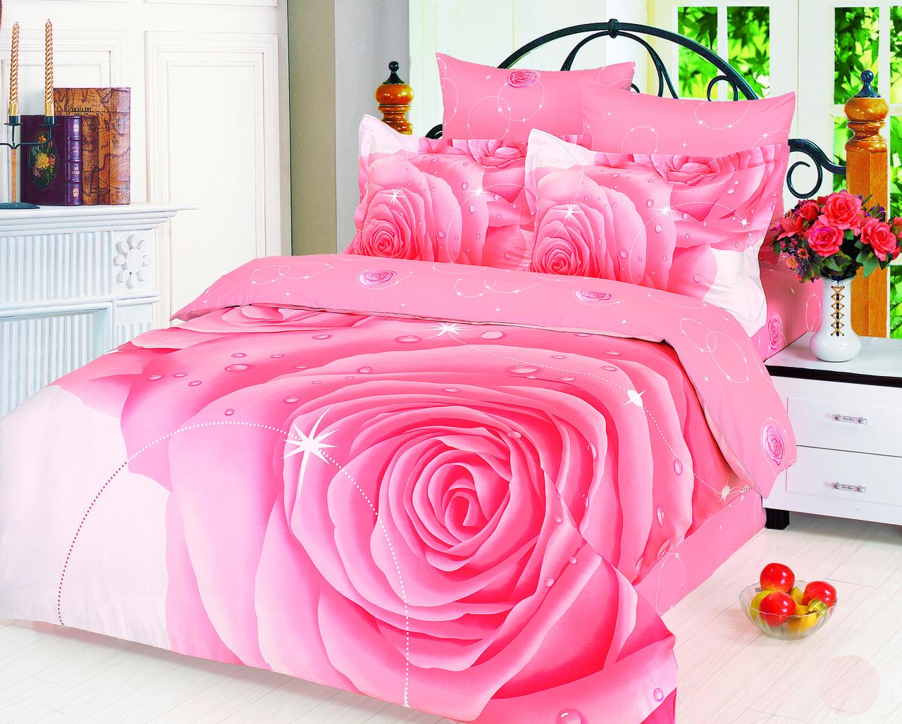 Комплект постільної білизни Le Vele Stars полуторний 160х220 см Рожевий (lv-049)