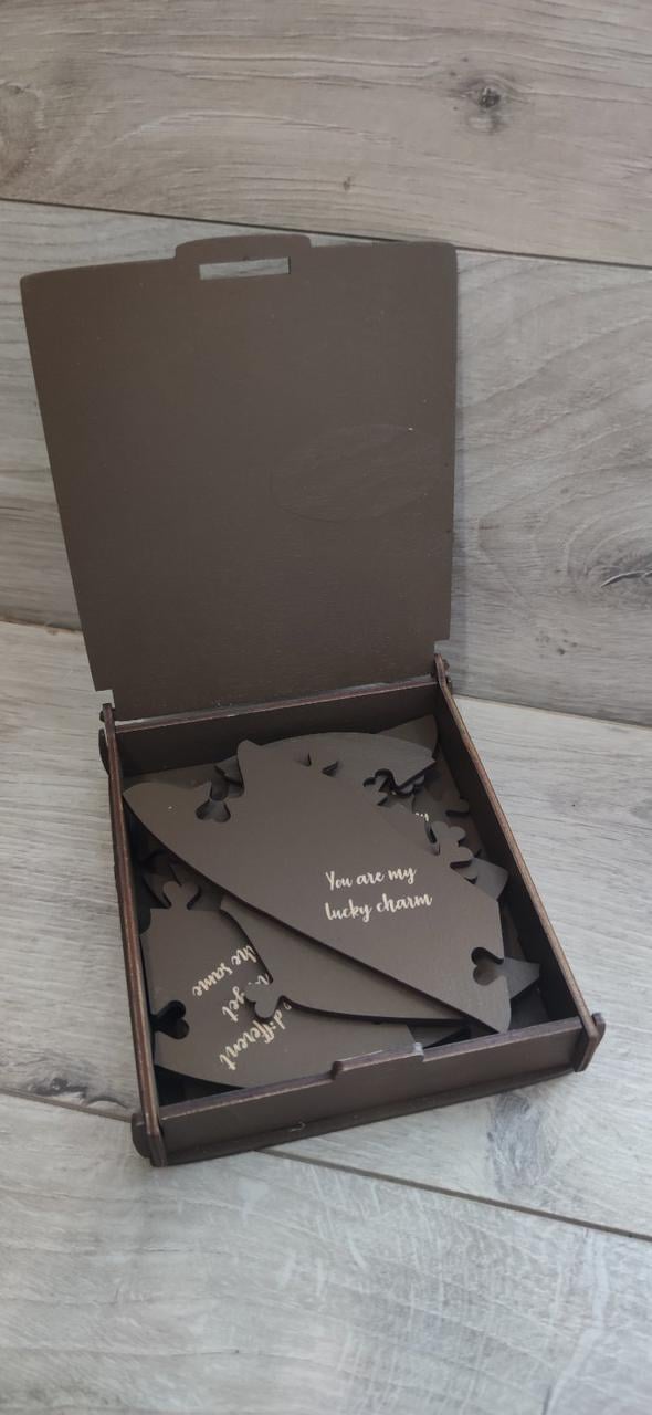 Пазл деревянный в форме сердца 12 причин, почему Я тебя люблю в деревянной коробочке (KG-4845)