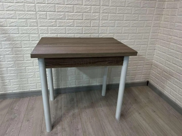 Обідній стіл Оскар розкладний 60х80/80х120х75 см Трюфель/Білий (28374285)