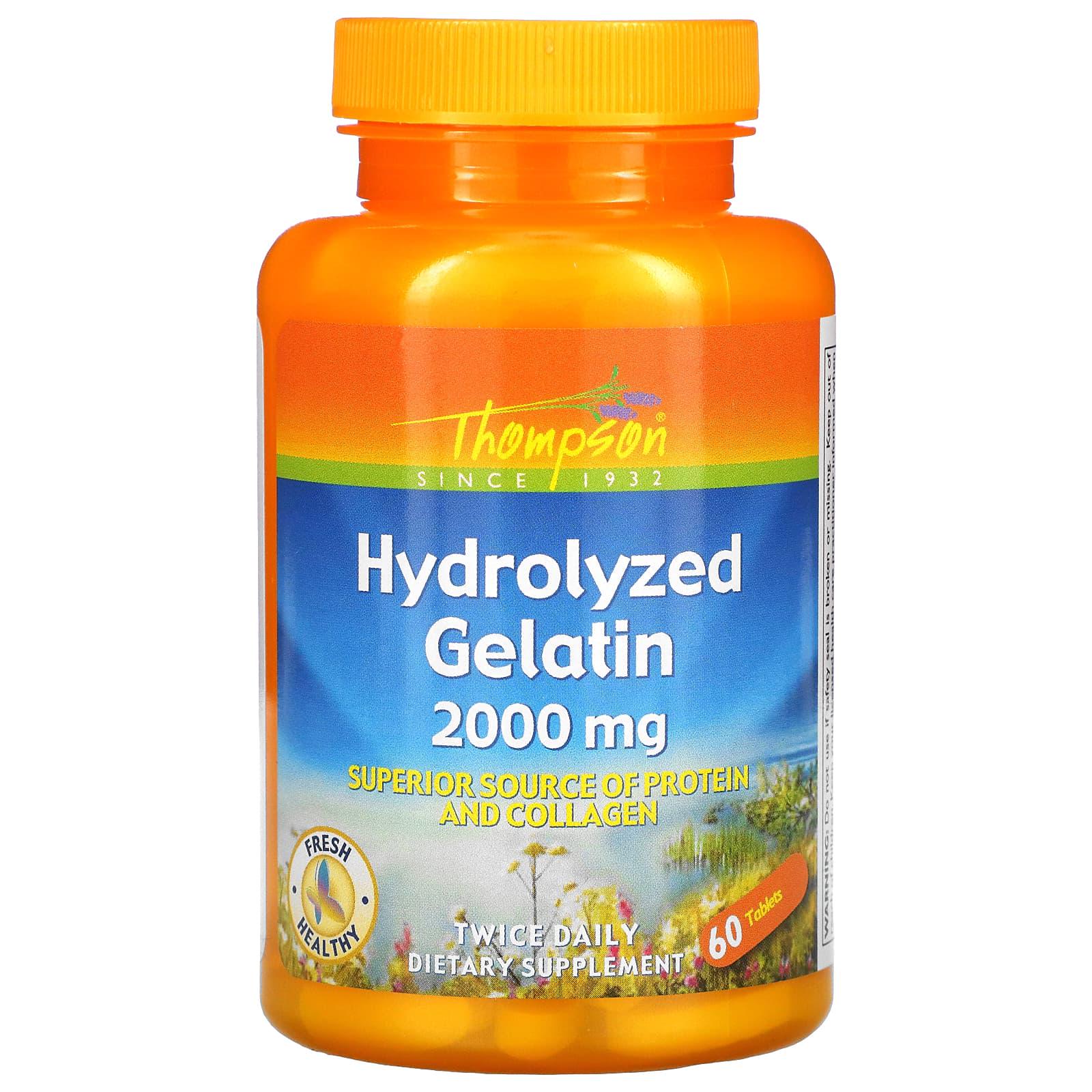 Гідролізат желатину Thompson Hydrolyzed Gelatin 2000 mg 60 таблеток (00000037813)