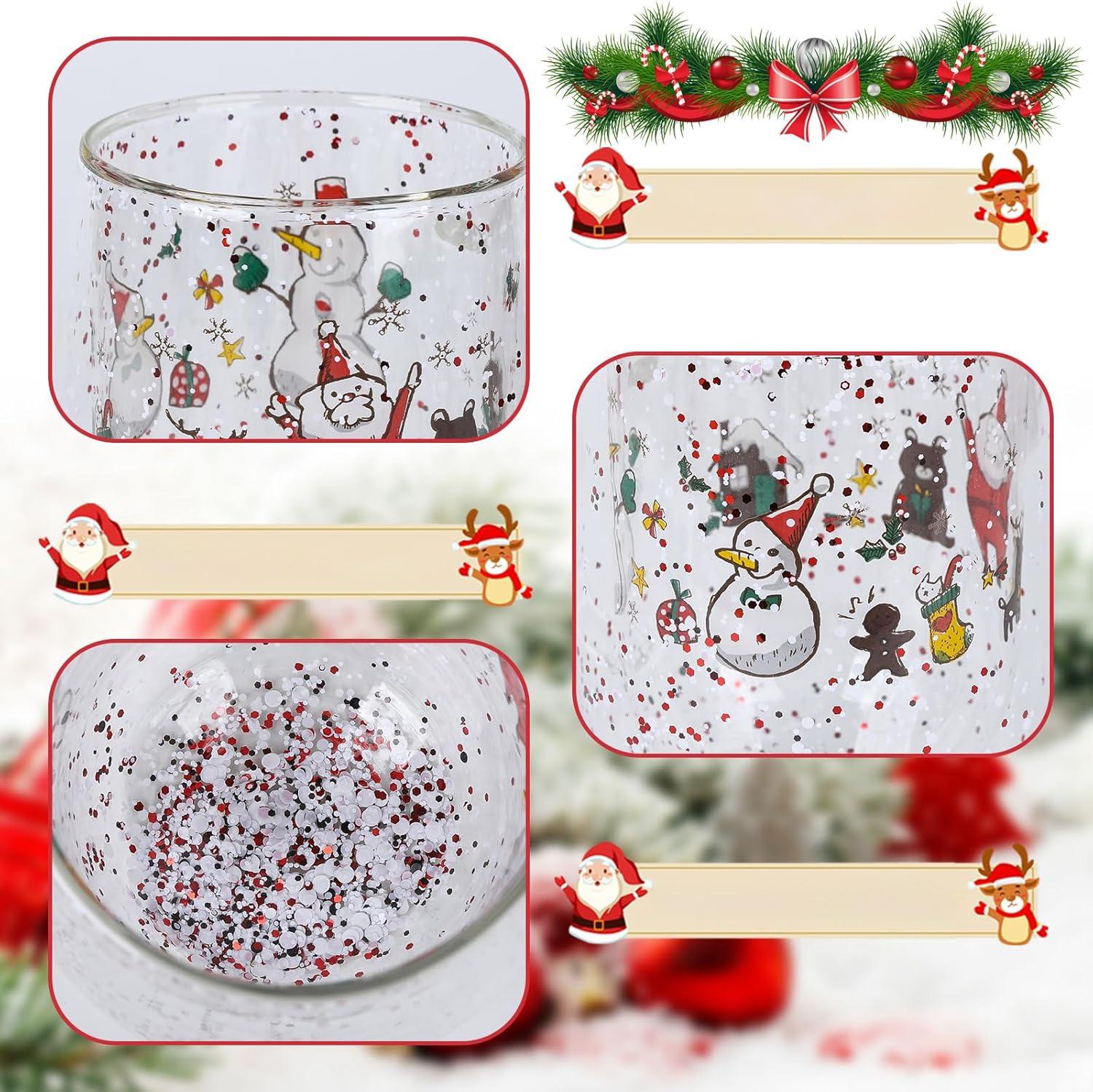 Чашка новогодняя с двойным дном Christmas tree Санта и друзья термостойкое стекло 350 мл (03-санта-R32792) - фото 9 Чашка новогодняя с двойным дном Christmas tree Санта и друзья термостойкое стекло 350 мл (03-санта-R32792) - фото 9