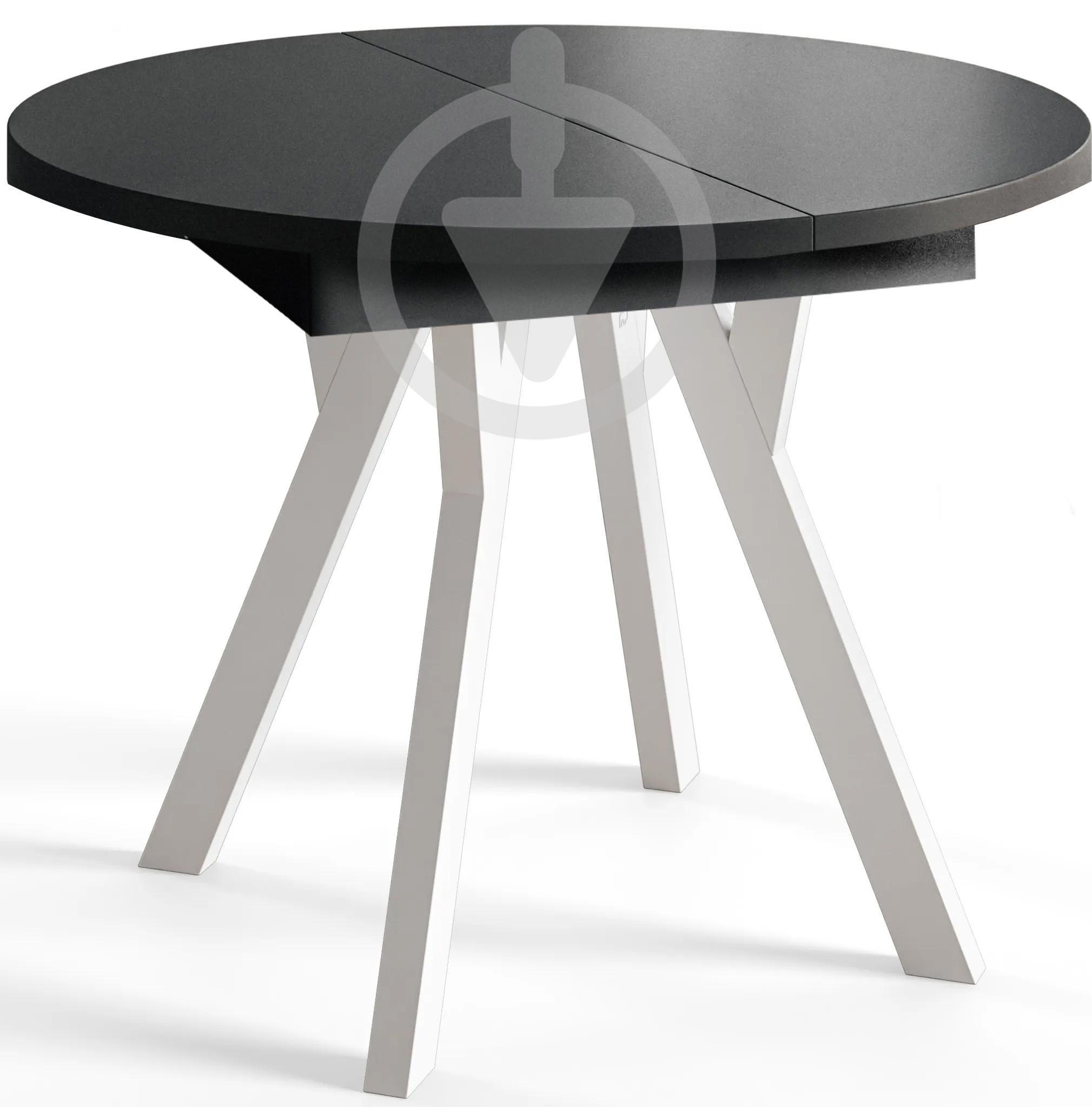 Стіл кухонний розкладний RoMax Lite Slide Loft 90х80 см Антрацит/Білий - фото 1