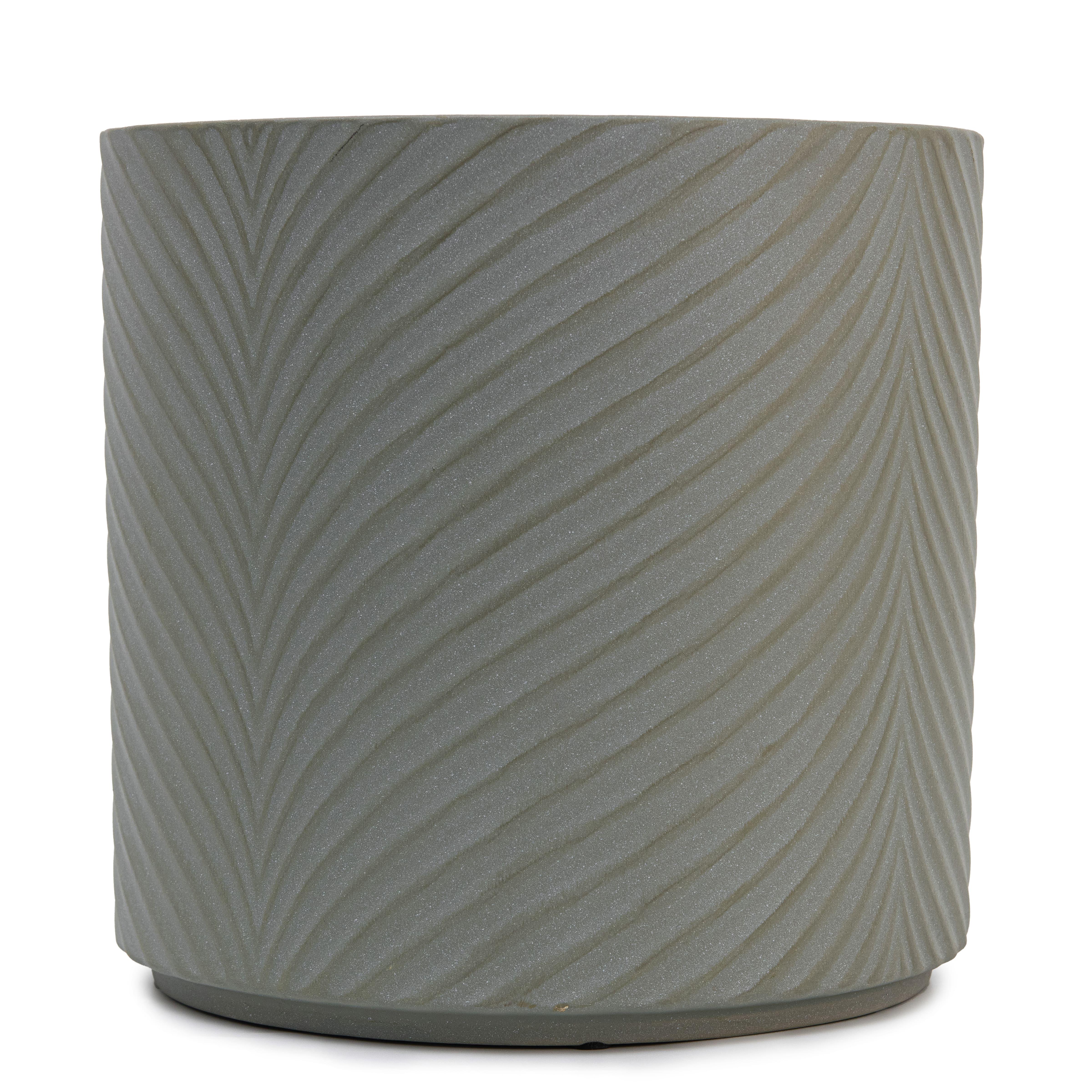 Кашпо для квітів керамічне elemi Листок круглий 4,5 л Темно-зелений (УТ-00094981)