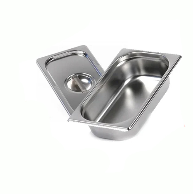 Емкость гастрономическая с крышкой нержавеющая сталь 27x17x7 см (29506006)