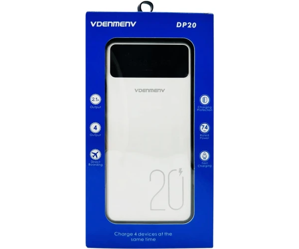 Батарея дополнительная Denmen DP20 20000 mAh White - фото 3