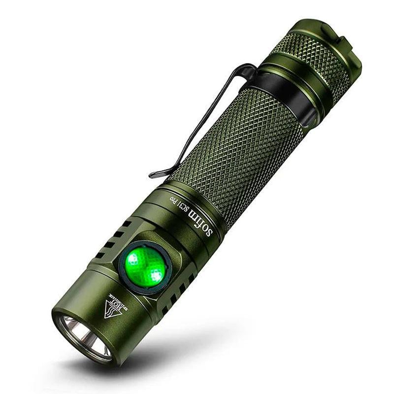 Ліхтар Sofirn SC31 Pro авіаційний алюміній з акумулятором 3000 мАг 2000 Лм Type-C Green (2433096844) - фото 1 Ліхтар Sofirn SC31 Pro авіаційний алюміній з акумулятором 3000 мАг 2000 Лм Type-C Green (2433096844) - фото 1