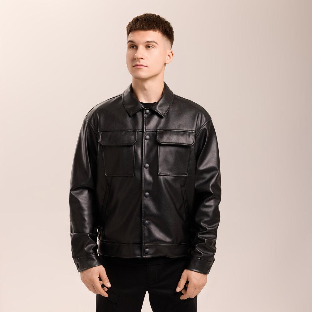 Куртка мужская Pobedov Arkon из эко кожи на замше XL Черный (26491/3) - фото 4 Куртка мужская Pobedov Arkon из эко кожи на замше XL Черный (26491/3) - фото 4