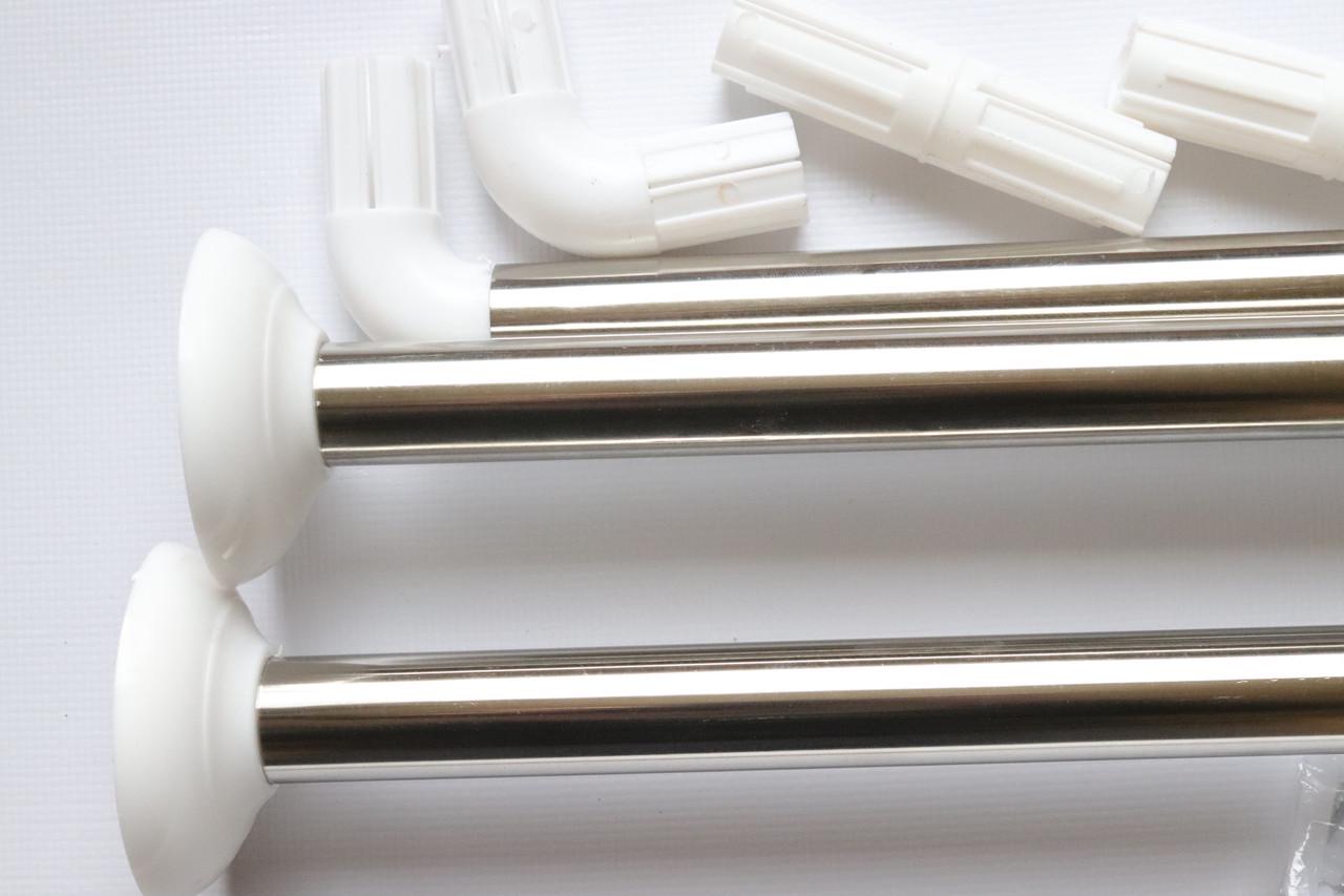 Карниз для ванной угловой 90x90x90 см Хромированный (2250) - фото 5 Карниз для ванной угловой 90x90x90 см Хромированный (2250) - фото 5