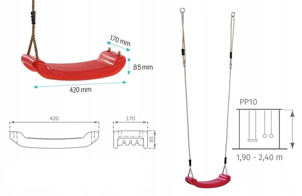 Детская качеля WCG BLOW до 70 кг Салатовый (W-101l) - фото 8